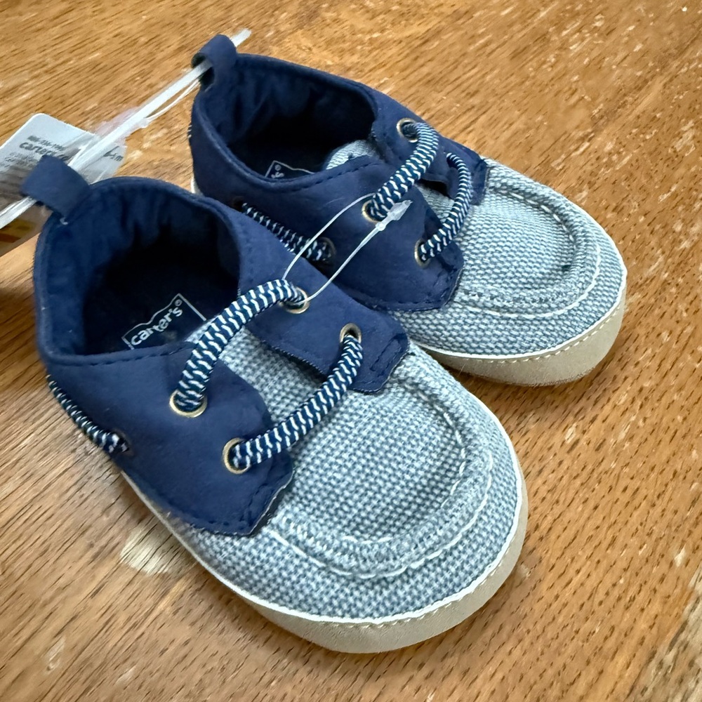 Carter's Navy and Light Gray Baby Shoes